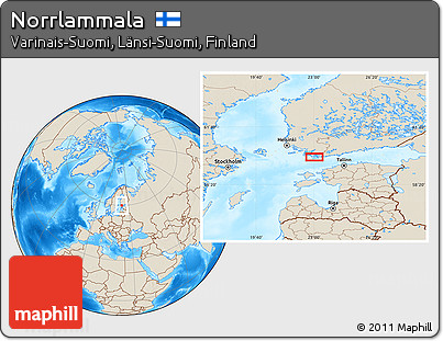 Shaded Relief Location Map of Norrlammala