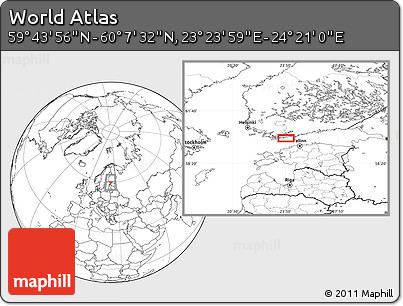 Blank Location Map of the Area around 59° 55' 44" N, 23° 52' 30" E