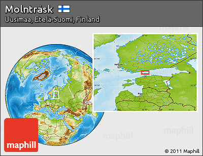 Physical Location Map of Molnträsk