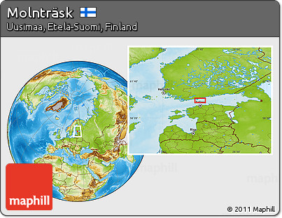Physical Location Map of Molnträsk