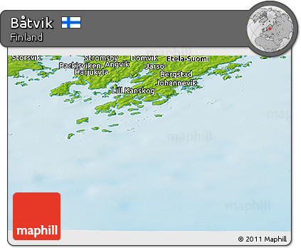 Physical Panoramic Map of Båtvik