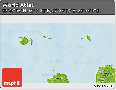 Physical 3D Map of the Area around 59° 55' 44" N, 28° 7' 30" E