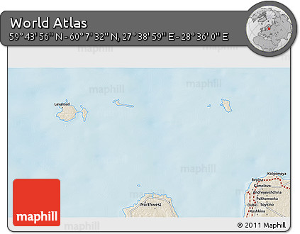 Shaded Relief 3D Map of the Area around 59° 55' 44" N, 28° 7' 30" E