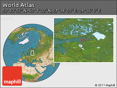Satellite Location Map of the Area around 59° 55' 44" N, 28° 7' 30" E