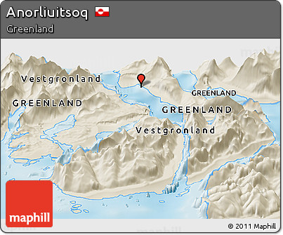 Shaded Relief Panoramic Map of Anorliuitsoq