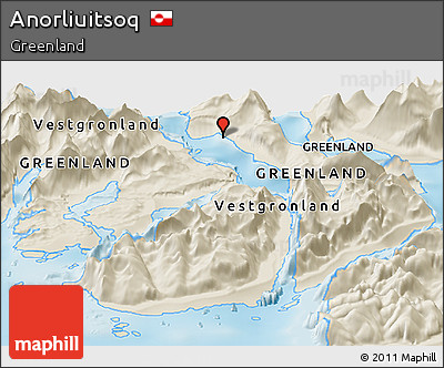 Shaded Relief Panoramic Map of Anorliuitsoq