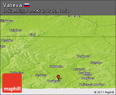 Physical Panoramic Map of Vaseva