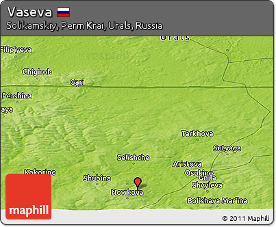 Physical Panoramic Map of Vaseva