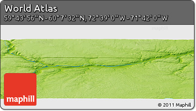 Physical Panoramic Map of the Area around 59° 55' 44" N, 72° 10' 30" W