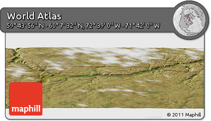 Satellite Panoramic Map of the Area around 59° 55' 44" N, 72° 10' 30" W