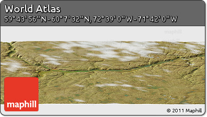 Satellite Panoramic Map of the Area around 59° 55' 44" N, 72° 10' 30" W