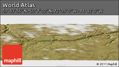 Satellite Panoramic Map of the Area around 59° 55' 44" N, 72° 10' 30" W
