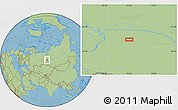 Savanna Style Location Map of the area around 59° 55' 44" N, 73° 10' 30" E