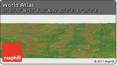 Satellite Panoramic Map of the Area around 59° 55' 44" N, 73° 10' 30" E