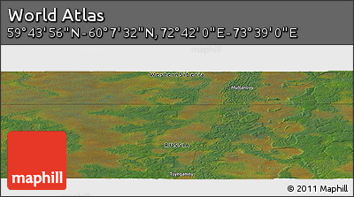 Satellite Panoramic Map of the Area around 59° 55' 44" N, 73° 10' 30" E