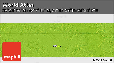 Physical Panoramic Map of the Area around 59° 55' 44" N, 74° 1' 30" E