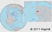 Gray Location Map of the area around 59° 55' 44" N, 77° 16' 30" W