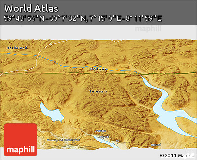 Physical 3D Map of the Area around 59° 55' 44" N, 7° 43' 29" E
