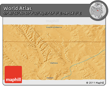 Political 3D Map of the Area around 59° 55' 44" N, 94° 25' 30" E