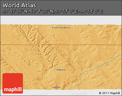 Political 3D Map of the Area around 59° 55' 44" N, 94° 25' 30" E