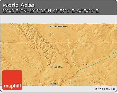 Political 3D Map of the Area around 59° 55' 44" N, 94° 25' 30" E