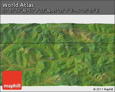 Satellite 3D Map of the Area around 59° 55' 44" N, 96° 7' 30" E