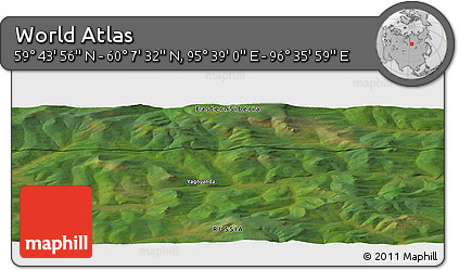 Satellite Panoramic Map of the Area around 59° 55' 44" N, 96° 7' 30" E