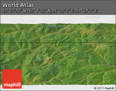 Satellite 3D Map of the Area around 59° 55' 44" N, 96° 58' 29" E