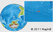 Physical Location Map of the area around 59° 20' 22" S, 101° 4' 29" W