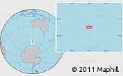 Gray Location Map of the area around 59° 20' 22" S, 119° 4' 29" E