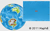 Physical Location Map of the area around 59° 20' 22" S, 119° 4' 29" E