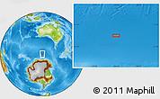 Physical Location Map of the area around 59° 20' 22" S, 120° 46' 30" E