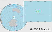 Gray Location Map of the area around 59° 20' 22" S, 121° 37' 30" E