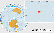 Political Location Map of the area around 59° 20' 22" S, 121° 37' 30" E