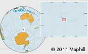 Political Location Map of the area around 59° 20' 22" S, 122° 28' 29" E