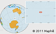 Political Location Map of the area around 59° 20' 22" S, 123° 19' 29" E