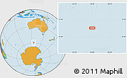 Political Location Map of the area around 59° 20' 22" S, 125° 1' 30" E