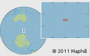 Savanna Style Location Map of the area around 59° 20' 22" S, 143° 43' 29" E