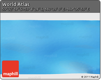 Physical 3D Map of the Area around 59° 20' 22" S, 147° 7' 30" E