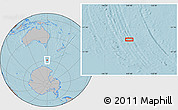Gray Location Map of the area around 59° 20' 22" S, 149° 40' 30" E, hill shading