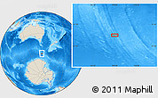 Shaded Relief Location Map of the area around 59° 20' 22" S, 149° 40' 30" E