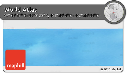 Physical Panoramic Map of the Area around 59° 20' 22" S, 152° 13' 29" E