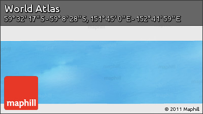Physical Panoramic Map of the Area around 59° 20' 22" S, 152° 13' 29" E