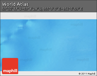 Physical 3D Map of the Area around 59° 20' 22" S, 155° 37' 30" E
