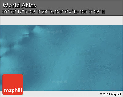 Satellite 3D Map of the Area around 59° 20' 22" S, 155° 37' 30" E