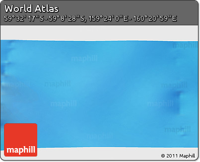 Physical 3D Map of the Area around 59° 20' 22" S, 159° 52' 30" E