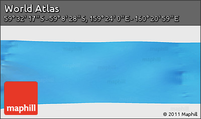 Physical Panoramic Map of the Area around 59° 20' 22" S, 159° 52' 30" E