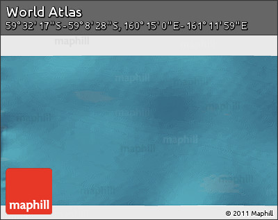 Satellite 3D Map of the Area around 59° 20' 22" S, 160° 43' 29" E