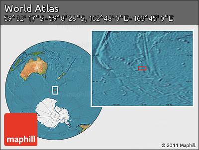 Satellite Location Map of the Area around 59° 20' 22" S, 163° 16' 30" E