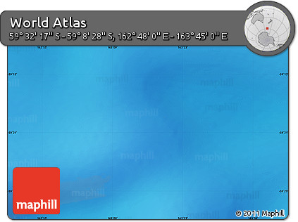 Physical Map of the Area around 59° 20' 22" S, 163° 16' 30" E